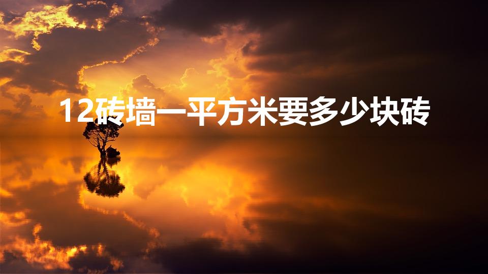 12砖墙一平方米要多少块砖（12墙一平方多少块砖）