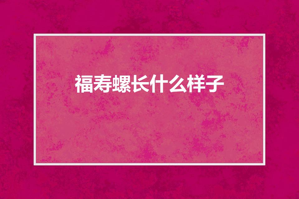 福寿螺长什么样子（福寿田螺长什么样子）