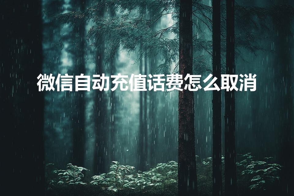 微信自动充值话费怎么取消（微信自动充值业务怎么取消）