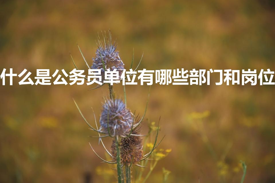 什么是公务员单位有哪些部门和岗位（公务员包括哪些岗位）