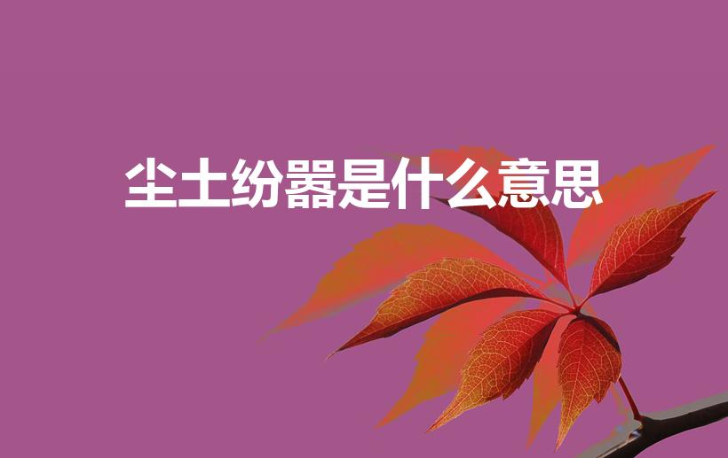 尘土纷嚣是什么意思（尘土纷嚣什么意思）