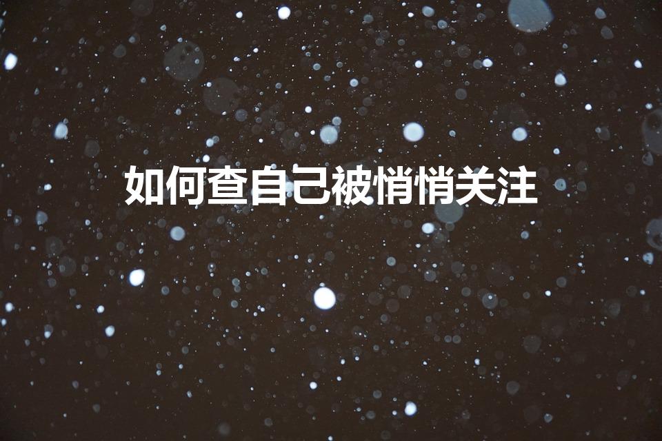 如何查自己被悄悄关注