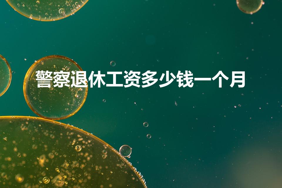 警察退休工资多少钱一个月（公安局退休工资待遇）