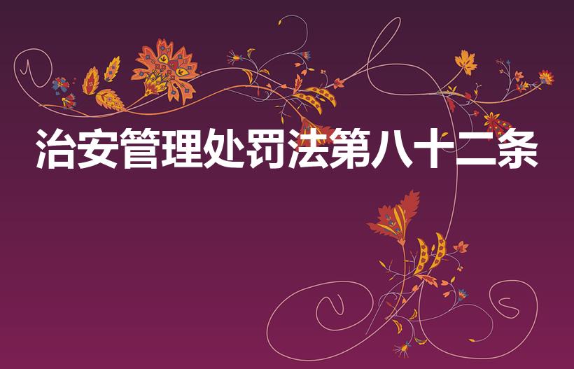 治安管理处罚法第八十二条（治安管理处罚法八十二条规定）