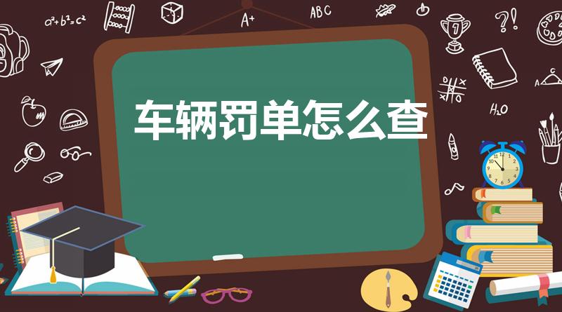 车辆罚单怎么查（查罚单怎么查）