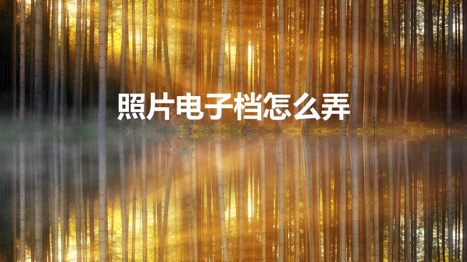 照片电子档怎么弄（有普通照片怎么弄成电子版的）