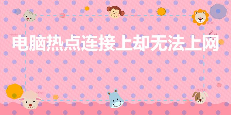 电脑热点连接上却无法上网