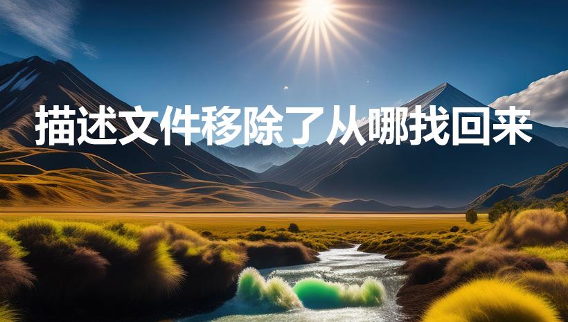 描述文件移除了从哪找回来（描述文件丢失了怎么办啊啊）