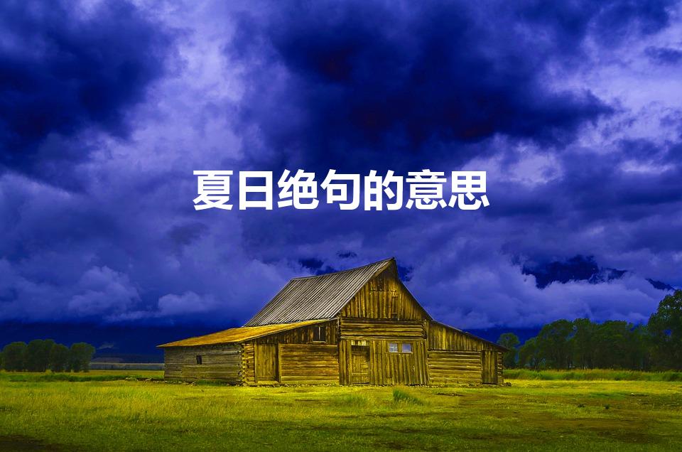 夏日绝句的意思（夏日绝句是什么意思）