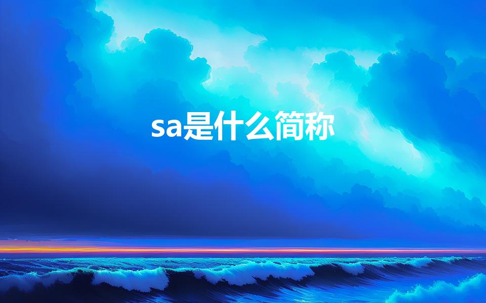 sa是什么简称（sa是什么意思）