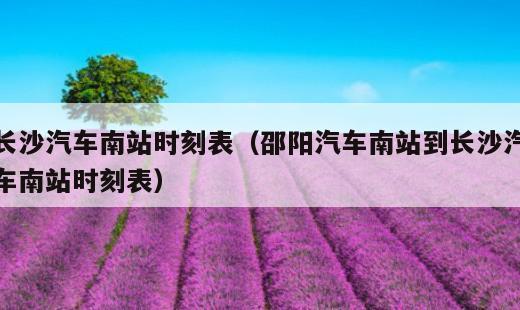 长沙汽车南站时刻表？邵阳汽车南站到长沙汽车南站时刻表