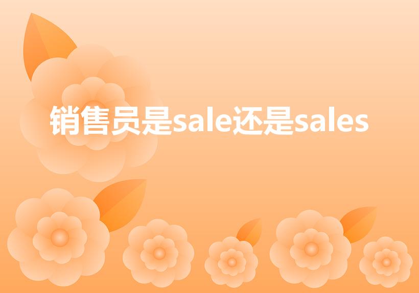销售员是sale还是sales（销售员英文怎么说）