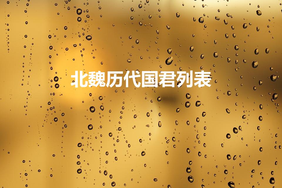北魏历代国君列表（大魏国皇帝列表）