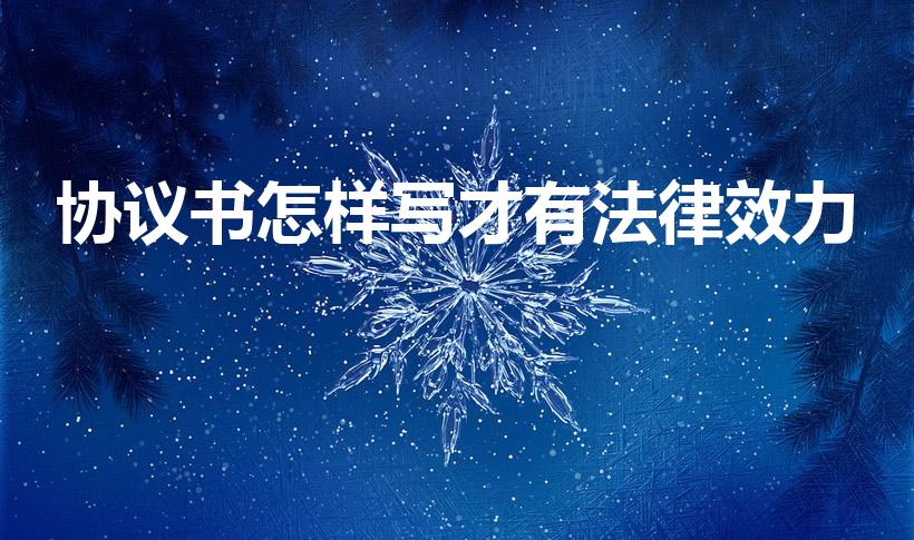 协议书怎样写才有法律效力（协议书怎么写才有法律效力）