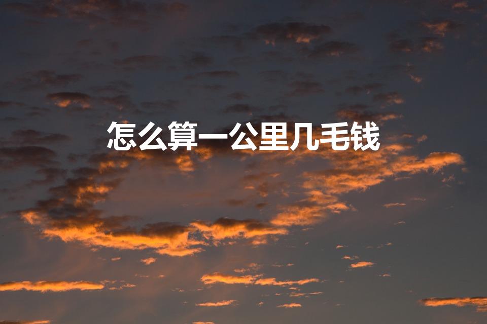 怎么算一公里几毛钱（汽车怎么算几毛一公里）