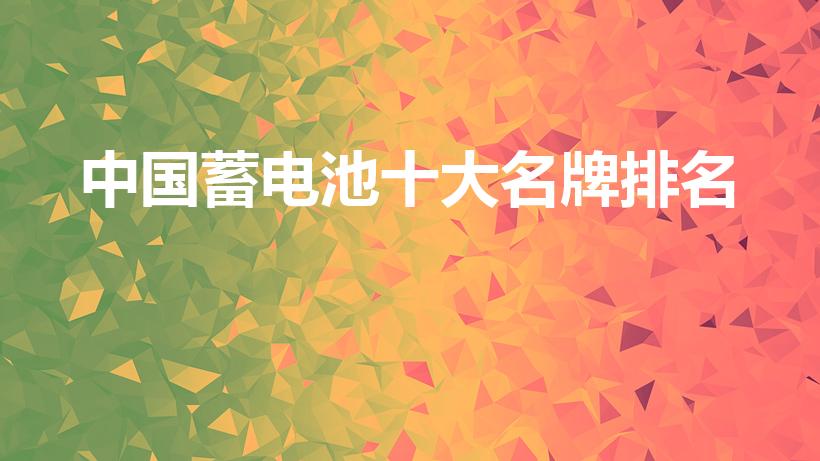 中国蓄电池十大名牌排名（中国十大名牌电池排名）