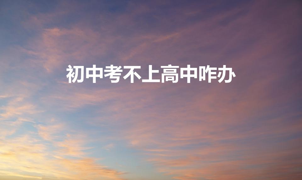 初中考不上高中咋办（初中毕业生考不上高中怎么办）