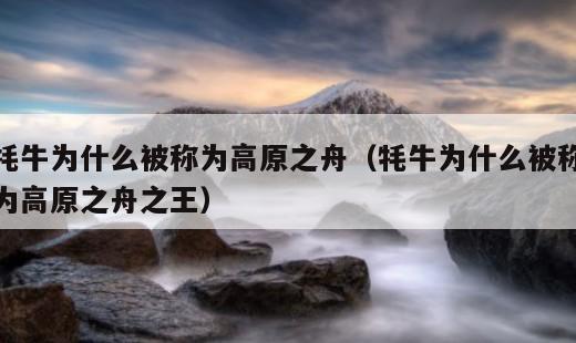 牦牛为什么被称为高原之舟？牦牛为什么被称为高原之舟之王