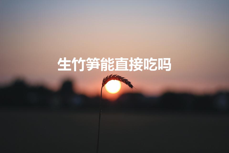 生竹笋能直接吃吗（竹笋能生吃吗,竹笋生吃吗）