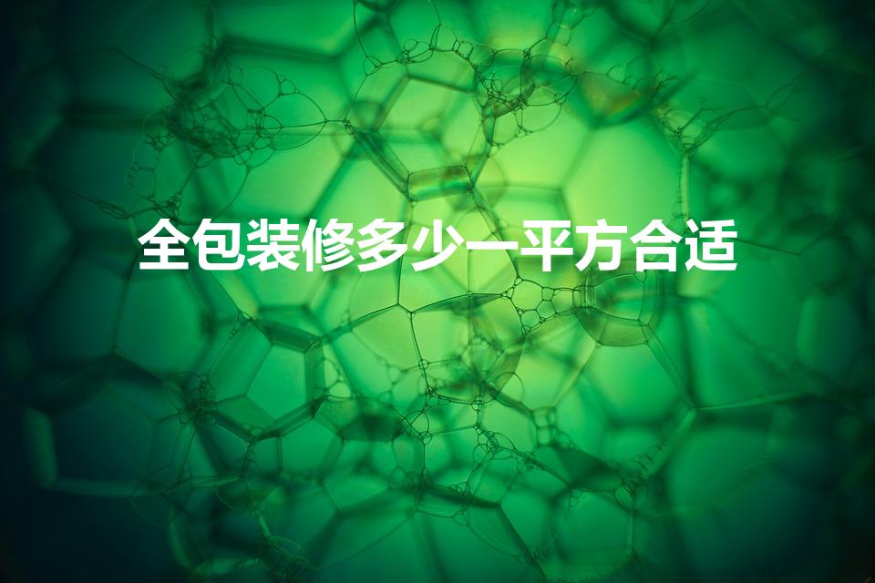 全包装修多少一平方合适（一般装修房子多少钱一平）