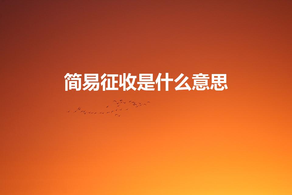 简易征收是什么意思（简易征收即征即退什么意思）