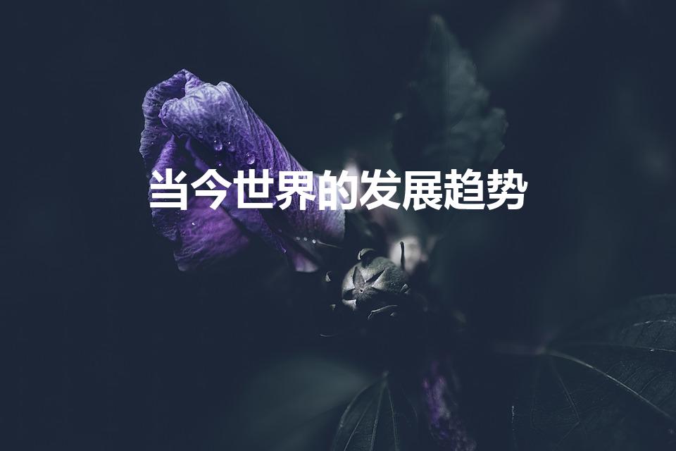 当今世界的发展趋势（新时代的四大发展趋势）