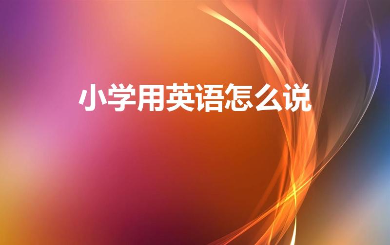 小学用英语怎么说（小学,中学,大学用英语怎么表达）