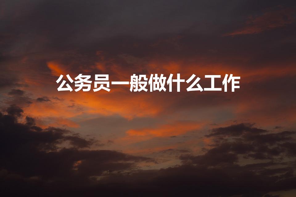 公务员一般做什么工作（公务员主要做些什么工作）